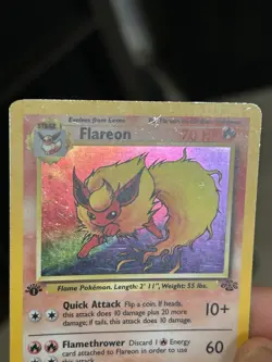 1999 POKEMON JUNGLE 1ST EDITION #3 FLAREON HOLO RARE WOTC - Image 2