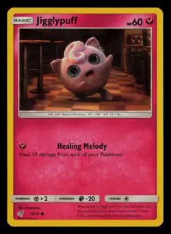 Jigglypuff 14/18 Common Detective Pikachu Pokemon Holo Near Mint - Image 1