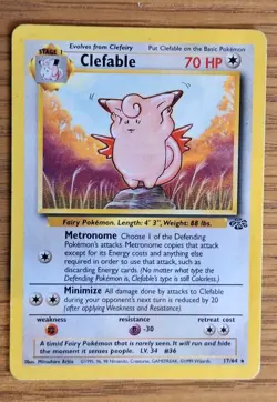 Pokemon Clefable 17/64 Rare Non Holo Jungle NM - Image 1