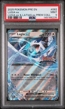 LUGIA EX PRISMATIC STAMPED EXCLUSIVE #082 2025 POKEMON LUGIA EX LATIAS EX PSA 9 - Image 1