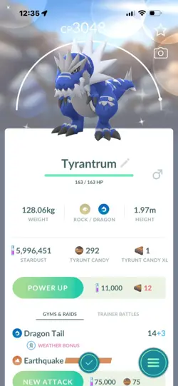 Pokemon Go Shiny Tyrantrum ( High CP ) - Image 1