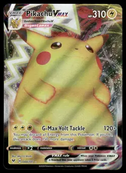 Pikachu VMAX 044/185 Full Art Ultra Rare Vivid Voltage Pokemon HP/Small Crease - Image 1