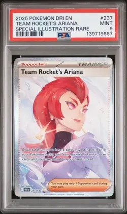 2025 POKEMON DRI SPECIAL ILLUSTRATION RARE #237 TEAM ROCKET'S ARIANA PSA 9 - Image 1