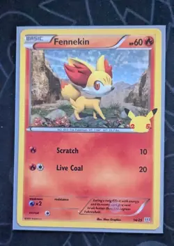 Pokemon TCG · Fennekin 14/25 · Holo · McDonalds 25th Ann Collection (2021) - Image 1