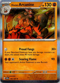 Hisuian Arcanine 100/167 Twilight Masquerade Holo Pokemon TCG NM - Image 1
