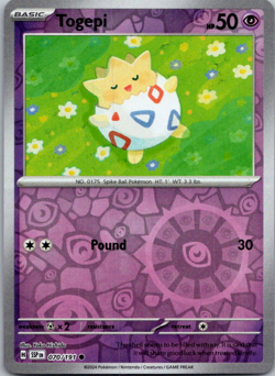 2024 Pokemon Surging Sparks Togepi 070/191 Reverse Holo - Image 1