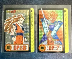 Dragon Ball Z Carddass Part 20 Prism Holo cards Set 154 & 155 Bandai Japan 1994 - Image 4
