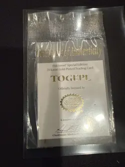 Burger King 23kt Gold Togepi W/ Sealed Card Missing Pokeball - Image 3