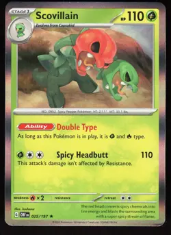 Scovillain 025/197 Rare Obsidian Flames Pokemon Holo Near Mint - Image 1