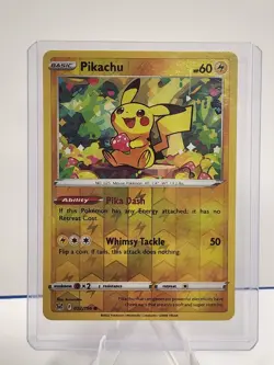 PIKACHU 2022 POKEMON LOST ORIGIN REVERSE HOLO #052/196 - Image 1