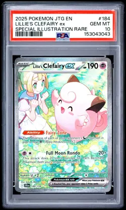 Pokemon Lillie's Clefairy Ex JTG EN Special Illustration Rare #184 PSA 10 Gem - Image 1