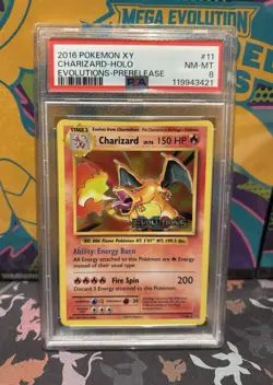 PSA 8 Charizard XY Evolutions 2016 PRERELEASE 11/108 Holo Pokemon - Image 1