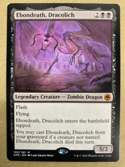 MTG 1x Ebondeath, Dracolich # 100 Adventures of Forgotten Realms Magic the x1 NM - Image 1
