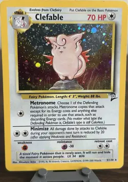 The Pokemon Company Clefable 5/130 Base Set 2 Holo Rare English 70HP 2000 - Image 1