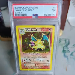 Pokemon Charizard Base Set 2 Holo Rare 4/130 PSA 7 Flame 2000 Mitsuhiro Arita - Image 1