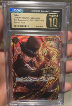 CGC Pristine 10 Sabo OP07-118 3rd Anniversary Set Secret Rare Foil JP 2025 - Image 1