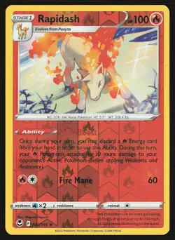 SWSH12: Silver Tempest Rapidash #022/195 Reverse Holo Pokemon Card - Image 1