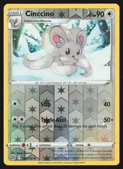 SWSH09: Brilliant Stars Cinccino #125/172 Reverse Holo Pokemon Card - Image 1