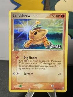 Sandshrew 82/113 Pokemon TCG Delta Species Reverse Holo Stamped Vintage 2005 DMG - Image 1