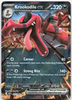 Krookodile ex 055/086 Double Rare ME04: Chaos Rising Pokemon Holo Near Mint - Image 1