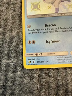 Pokemon Hidden Fates Alolan Vulpix SV8/SV94 Shiny Holo Rare NM - Image 3