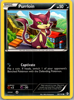 Purrloin Common Boundaries Crossed 90/149 NM - Pokemon TCG - Free Ship! - Image 1