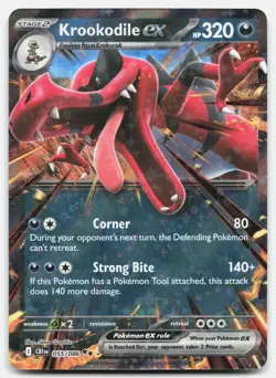Krookodile ex 055/086 Double Rare ME04: Chaos Rising Pokemon Near Mint - Image 1