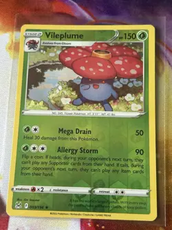 Vileplume 003/196 Rare Reverse Holo SWSH11: Lost Origin Pokemon - Image 1