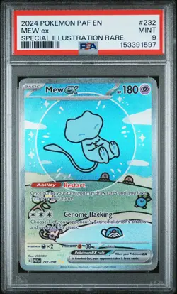 2024 POKEMON PAF EN-PALDEAN FATES SPECIAL ILLUSTRATION RARE #232 MEW EX PSA 9 - Image 1