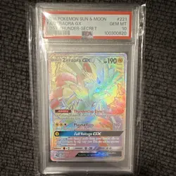 Pokemon Zeraora GX 221/214 PSA 10 Secret Rare Full Art Holo Lost Thunder - Image 1
