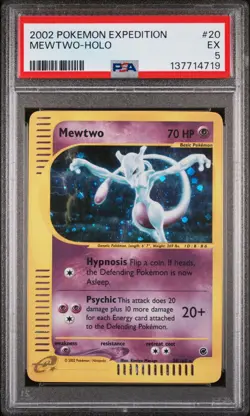 Pokemon Mewtwo Holo 20/165 Expedition 2002 Englisch PSA 5 - Image 1
