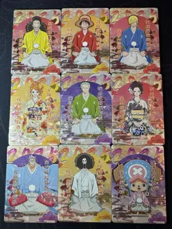 One Piece 9 Collectible Character Anime Cards CCG Kimono Luffy Zoro Chopper - Image 1