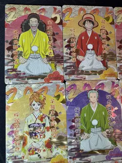 One Piece 9 Collectible Character Anime Cards CCG Kimono Luffy Zoro Chopper - Image 2