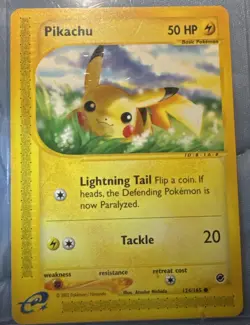 Pokemon TCG Pikachu Card Great condition Expedition Base Set 124/165 - Image 1