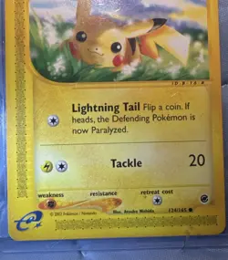 Pokemon TCG Pikachu Card Great condition Expedition Base Set 124/165 - Image 3