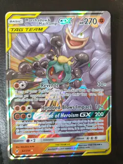 Pokemon Marshadow and Machamp GX Unbroken Bonds Card 82/214 NM+ - Image 1