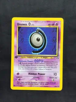 Pokemon Cards: 1st Edition Neo Discovery Uncommon: Unown D 47/75 - Image 1