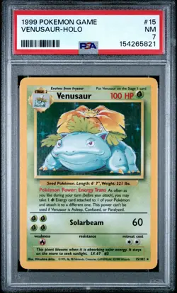 1999 Pokemon Unlimited 15 Venusaur Holo PSA 7 154265821 - Image 1