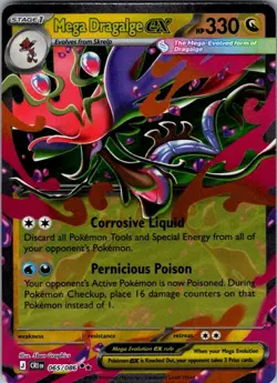 Mega Dragalge ex 065/086 Double Rare Pokemon TCG Chaos Rising NM - Image 1