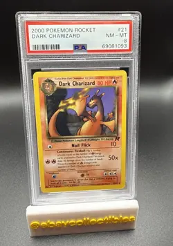 2000 Dark Charizard Non Holo 21/82 Pokemon Team Rocket PSA 8 - Image 1