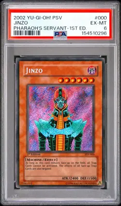 2002 YU-GI-OH! PSV-PHARAOH'S SERVANT 1ST EDITION #000 JINZO PSA 6 - Image 1