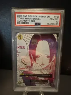 2026 One piece Op14-118 You’ll Frighten Me Alternate Art PSA 10 🔥 - Image 1