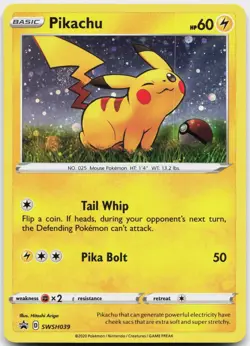 Pikachu SWSH039 Holo Promo Sword & Shield Promo Pokemon Near Mint - Image 1