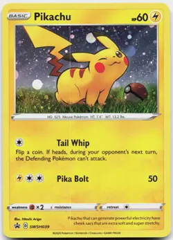 Pikachu SWSH039 Holo Promo Sword & Shield Promo Pokemon Near Mint - Image 1