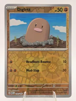 Diglett 050/165 Common 151 Pokemon Reverse Holo Near Mint - Image 1