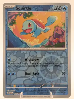 Squirtle 007/165 Common 151 Pokemon Reverse Holo Near Mint - Image 1