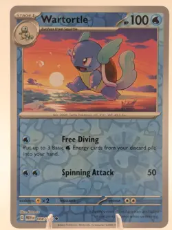 Wartortle 008/165 Uncommon 151 Pokemon Reverse Holo Near Mint - Image 1