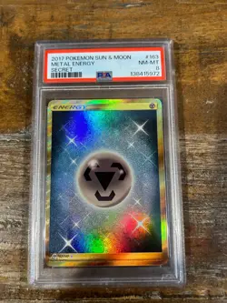 POKEMON 2017 Sun Moon Secret METAL ENERGY #163 PSA 8 RARE - Image 1