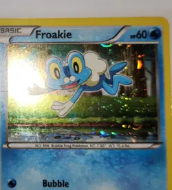 HD Fart Swirl 🌀 Froakie XY138 Cosmos Holo Bleed Error Rare Pokemon TCG ✨ - Image 1