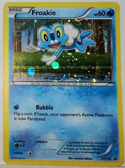 HD Fart Swirl 🌀 Froakie XY138 Cosmos Holo Bleed Error Rare Pokemon TCG ✨ - Image 2